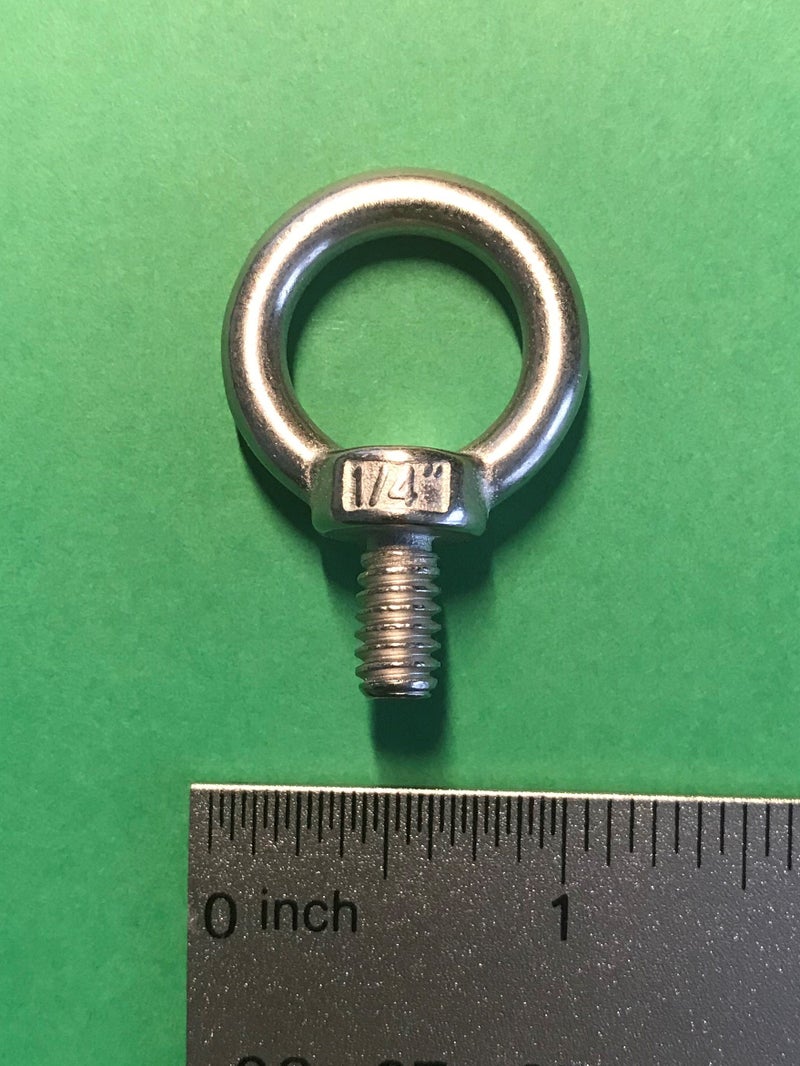 US Stainless 4 Pieces Stainless Steel 316 1/4" Lifting Eye Bolt 1/4" UNC Marine Grade Pitch of 20 - Image 2